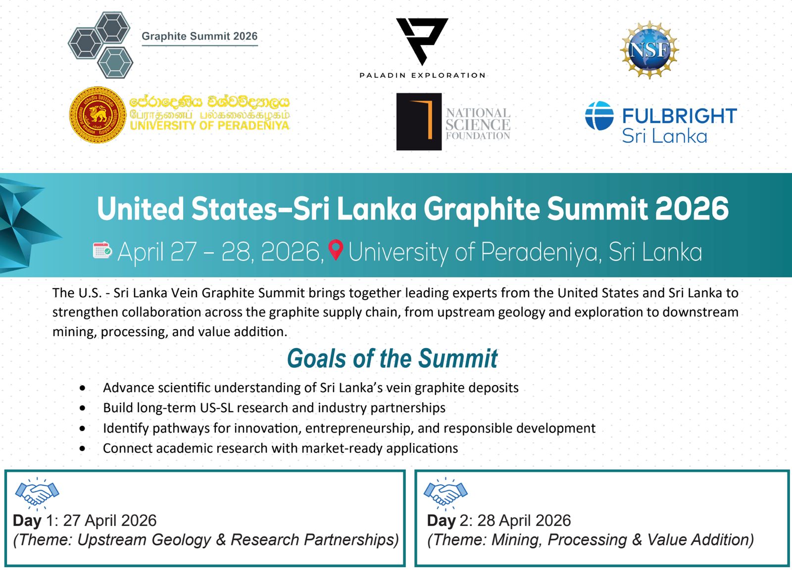 United States–Sri Lanka Graphite Summit 2026 Poster