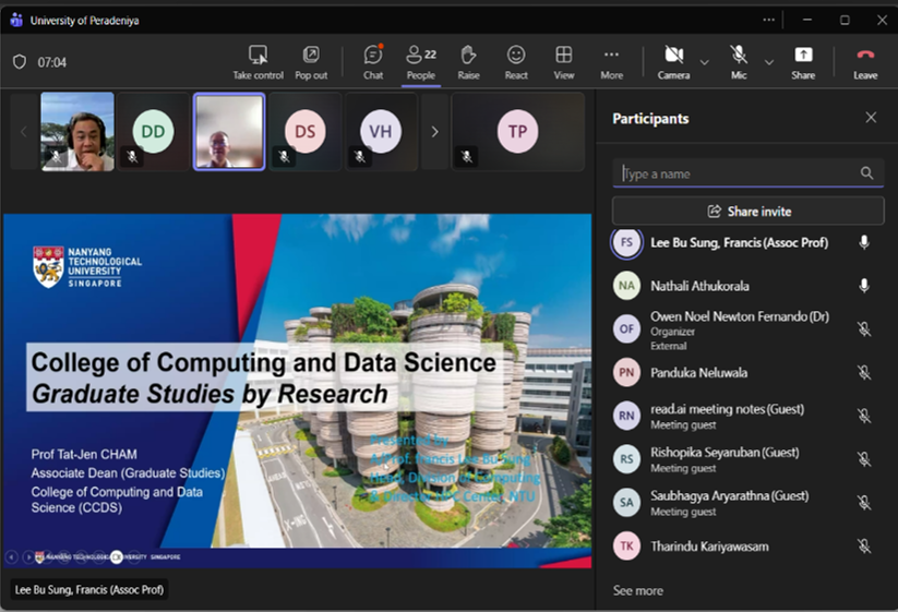 Virtual Meeting NTU Sri Lanka