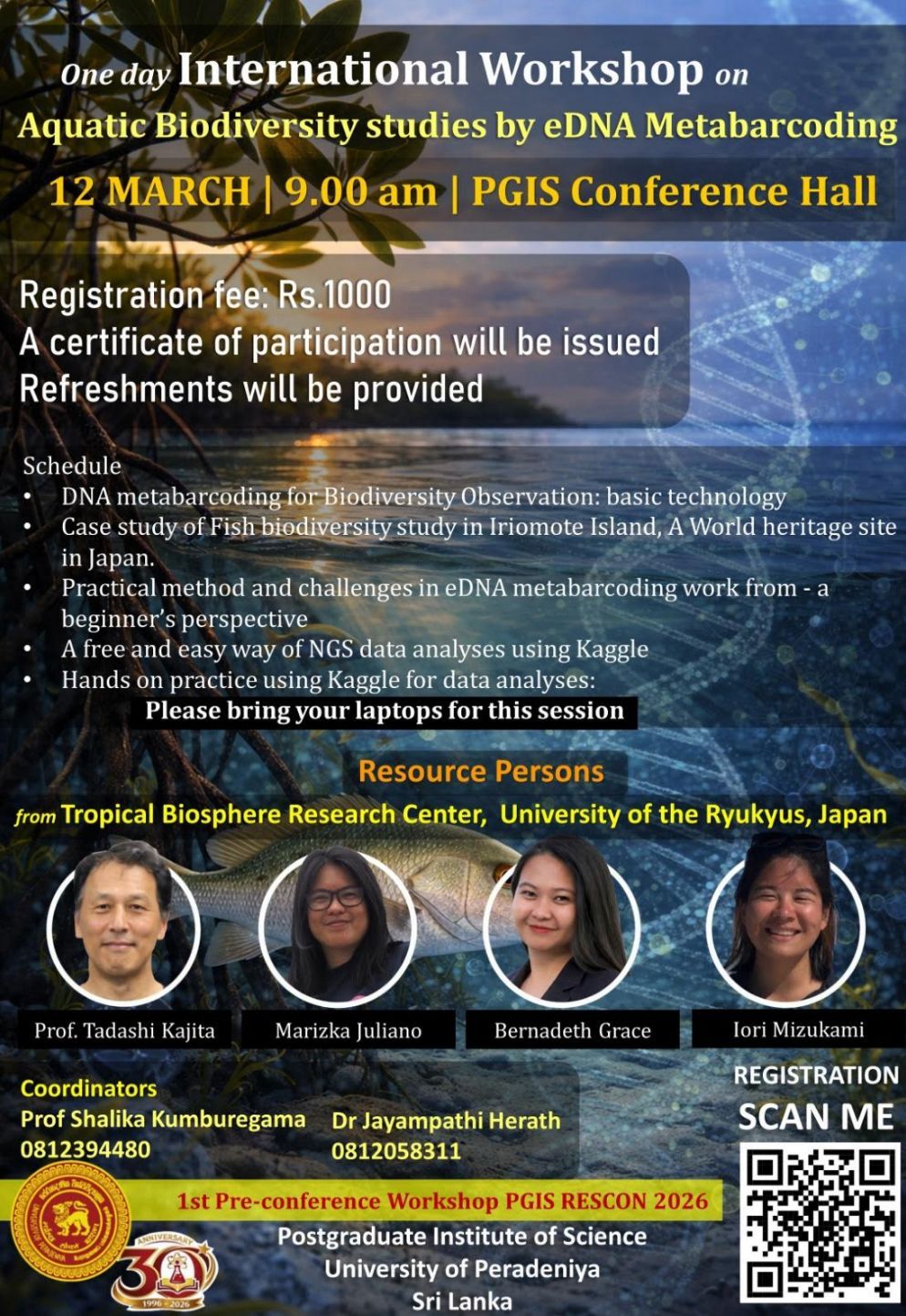 International Workshop on Aquatic Biodiversity Studies by eDNA Metabarcoding